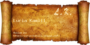 Luria Kamill névjegykártya